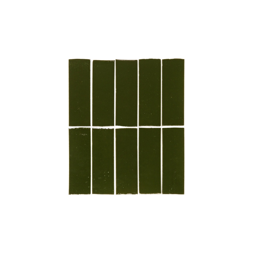 [16467] Rommani Handmade Zellige Rectangle Tile - Forest Green
