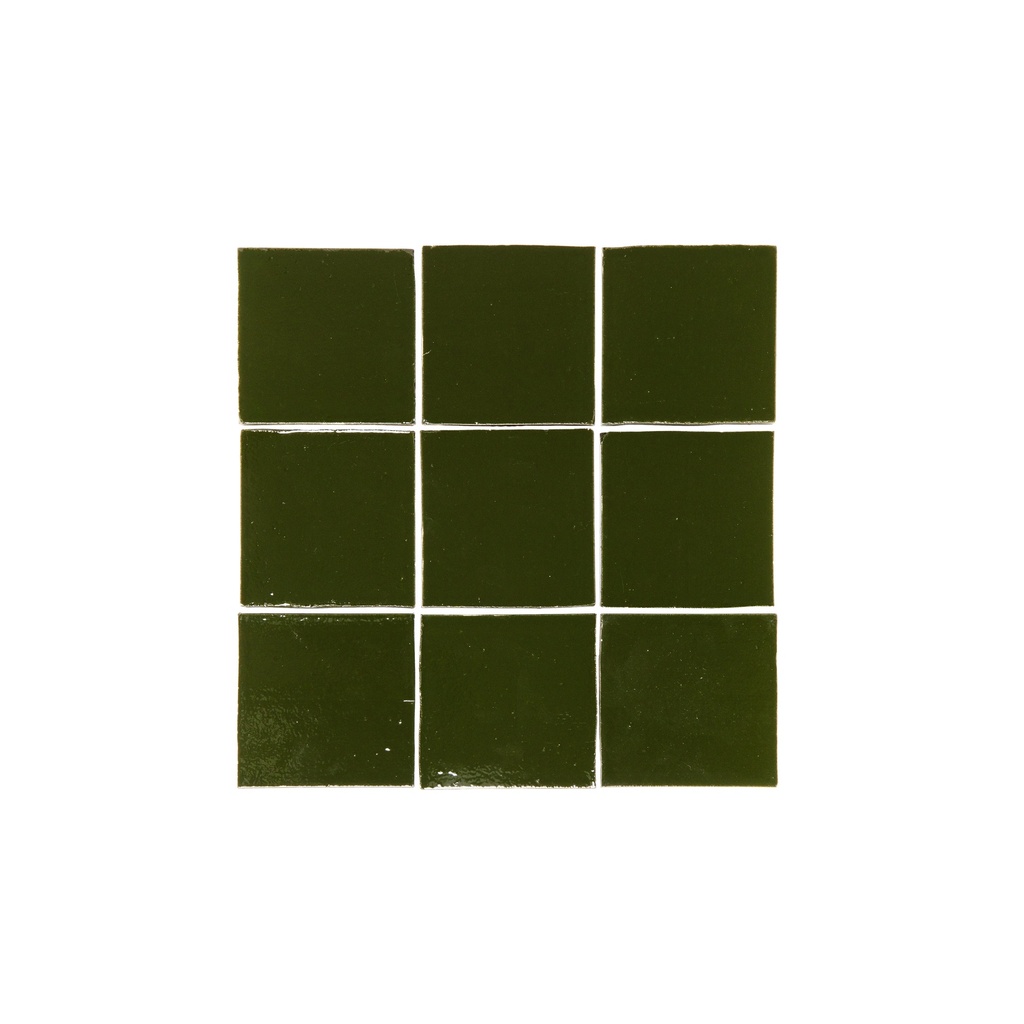[16471] Rommani Handmade Zellige Square Tile - Forest Green