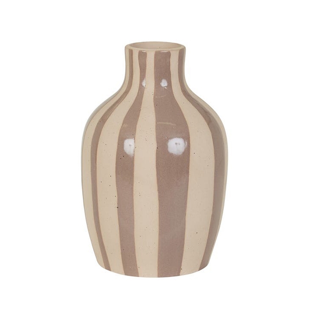 [HANSON-HAKO-LARGE-VASE-TAWNY-STRIPE-DEC-HAN-HAK-VASE-LG] Hanson Hako Large Vase - Tawny Stripe