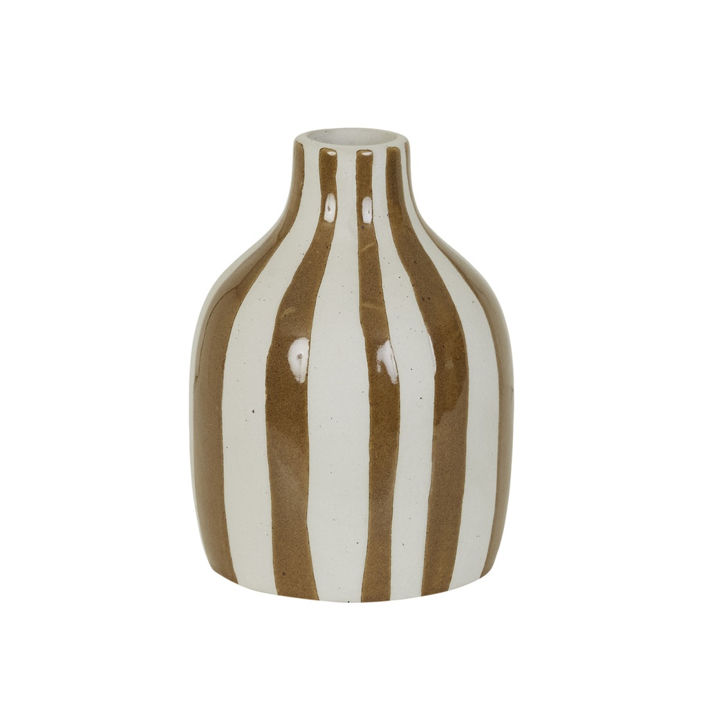 [HANSON-HAKO-SMALL-VASE-SEPIA-STRIPE-DEC-HAN-HAK-VASE-SM] Hanson Hako Small Vase - Sepia Stripe
