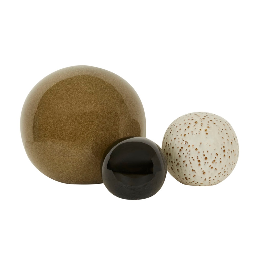 [HANSON-ORB-SET-OF-3-SCULPTURE-TERRA-MULTI-DEC-HAN-ORB-SCUL-S3] Hanson Orb Set of 3 Sculpture - Terra Multi