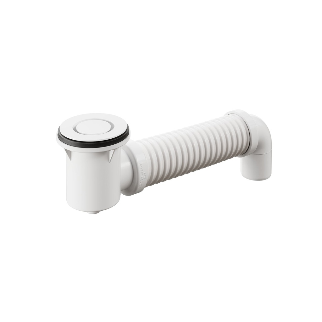 [16708] (D)Bath Bend Pop Down with Connector - Gloss White