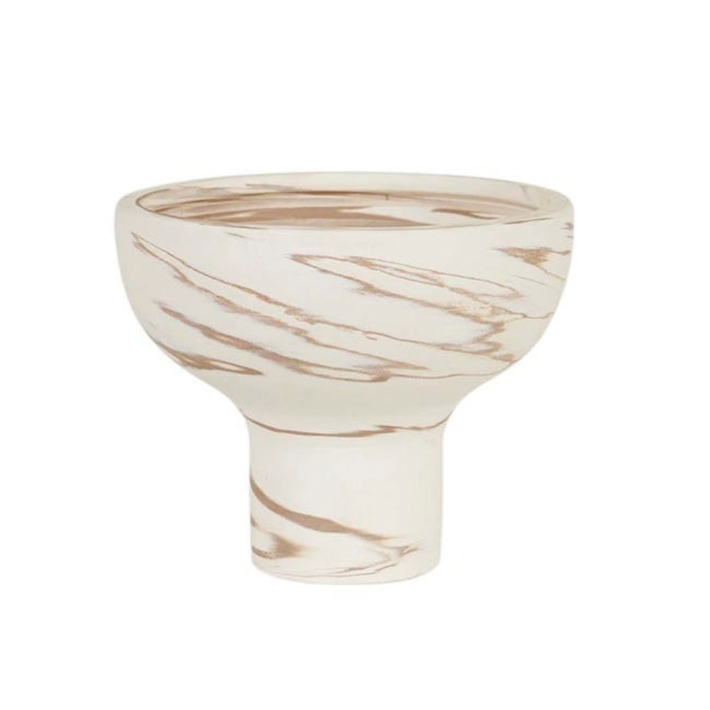[HANSON-TALUA-GOBLET-BOWL-MARBLED-TAN-DEC-HAN-TALUA-GOB-BOWL] Hanson Talua Goblet Bowl - Marbled Tan