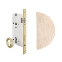 Travertine Half Moon Entry Door Pull &amp; Lock Set