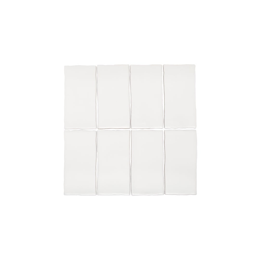[16801] Tropea Natural Edge Rectangle Tile - Matte White