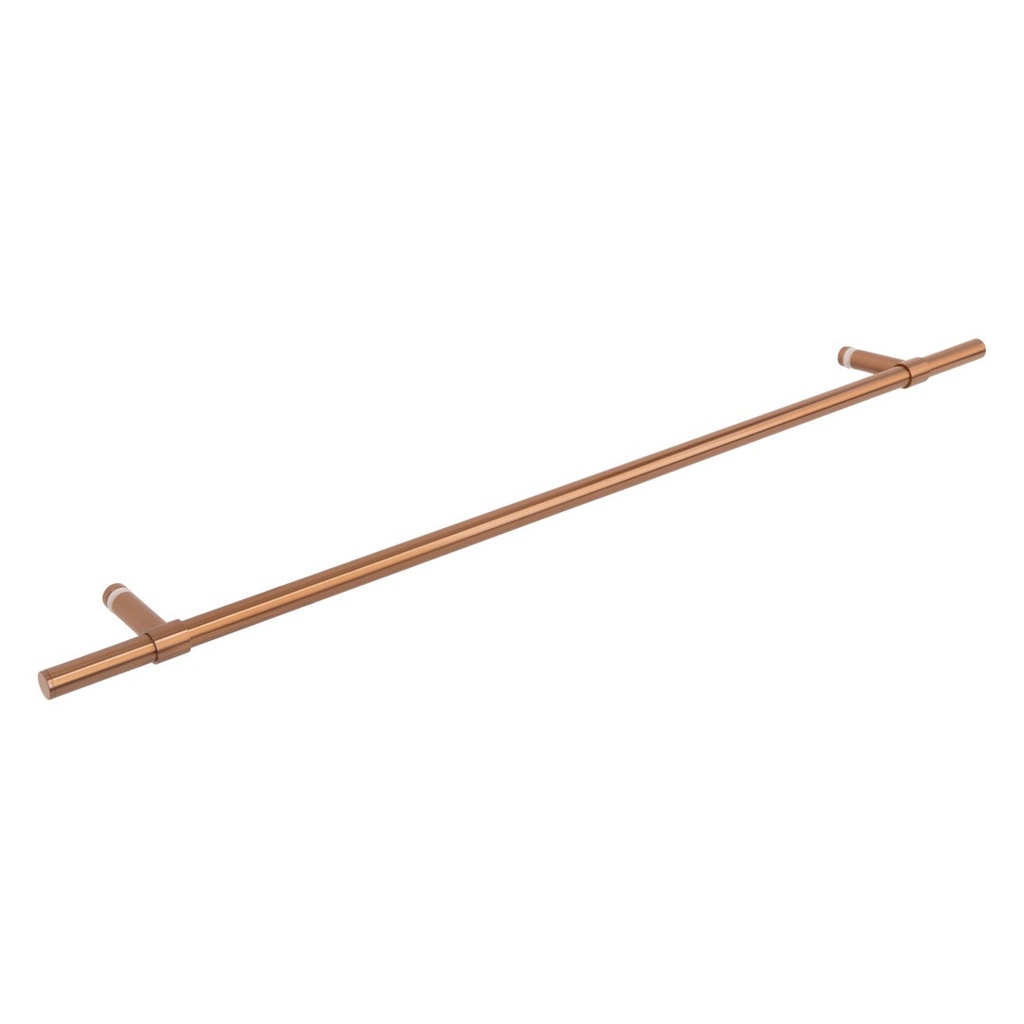 [16858] Modi Adjustable Glass Mounted Towel Rail 750mm - Brushed Copper
