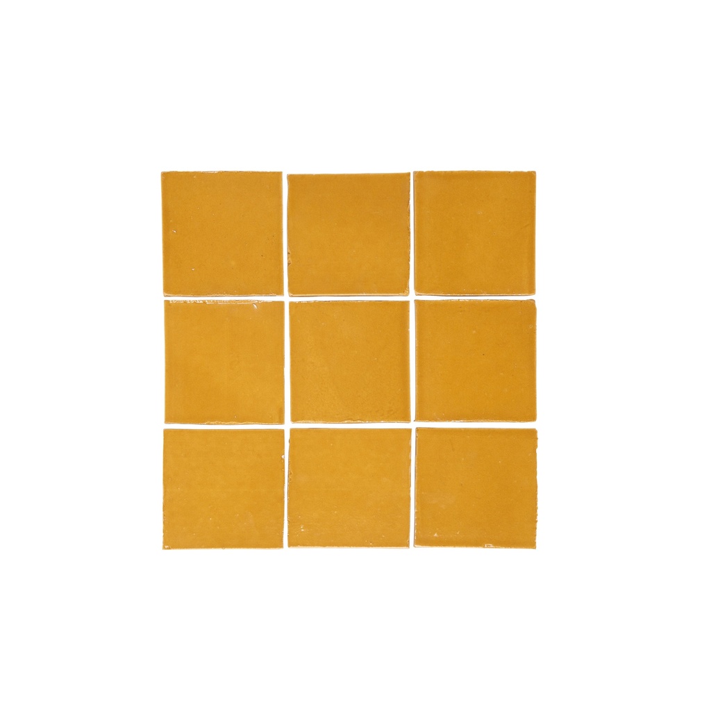 [16883] Rommani Handmade Zellige Square Tile - Saffron Yellow