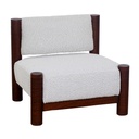 Trove Ridged Occasional Chair - Ivory Boucle - Chestnut