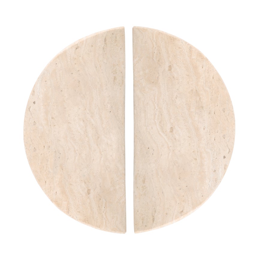 [17019] Travertine Half Moon Entry Door Pull (Pair)
