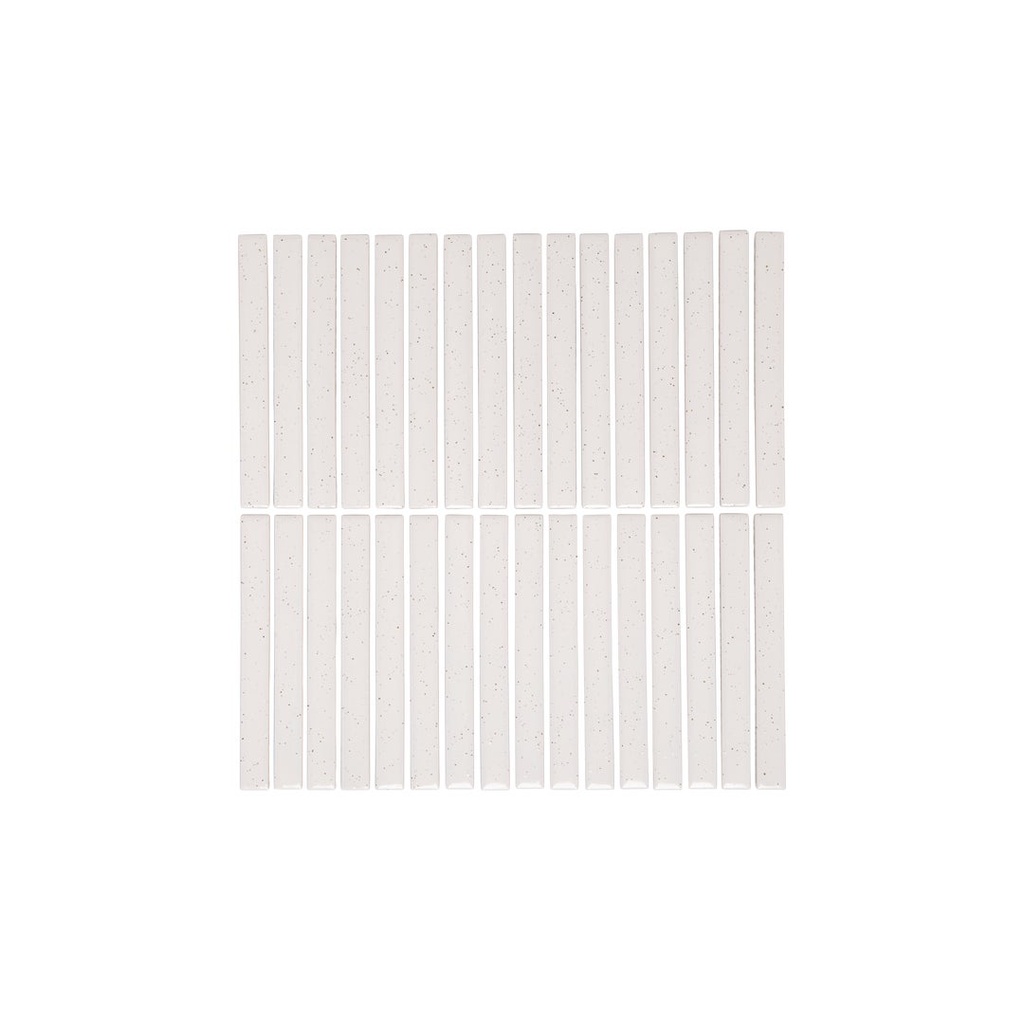 [17033] Imari Speckle Finger Mosaic Tile - Gloss White