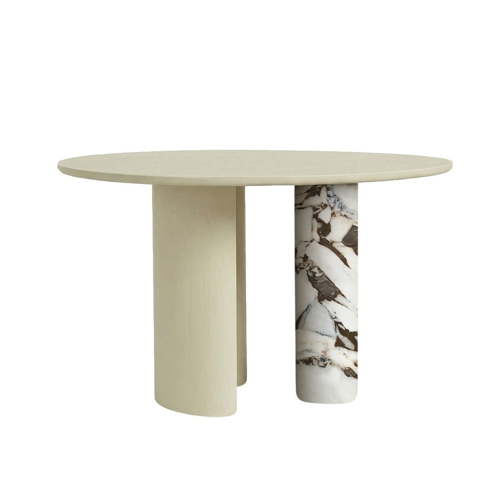[HELIO-ROUND-DINING-TABLE-SHELL-MATT-OCEAN-MARBLE-DT-HEL-RD-X-MATT-OCEAN-MARBLE] Helio Round Dining Table - Shell - Matt Ocean Marble
