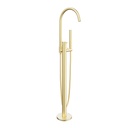 Elysian Floor Mounted Bath Filler with Hand Shower - Brushed Brass