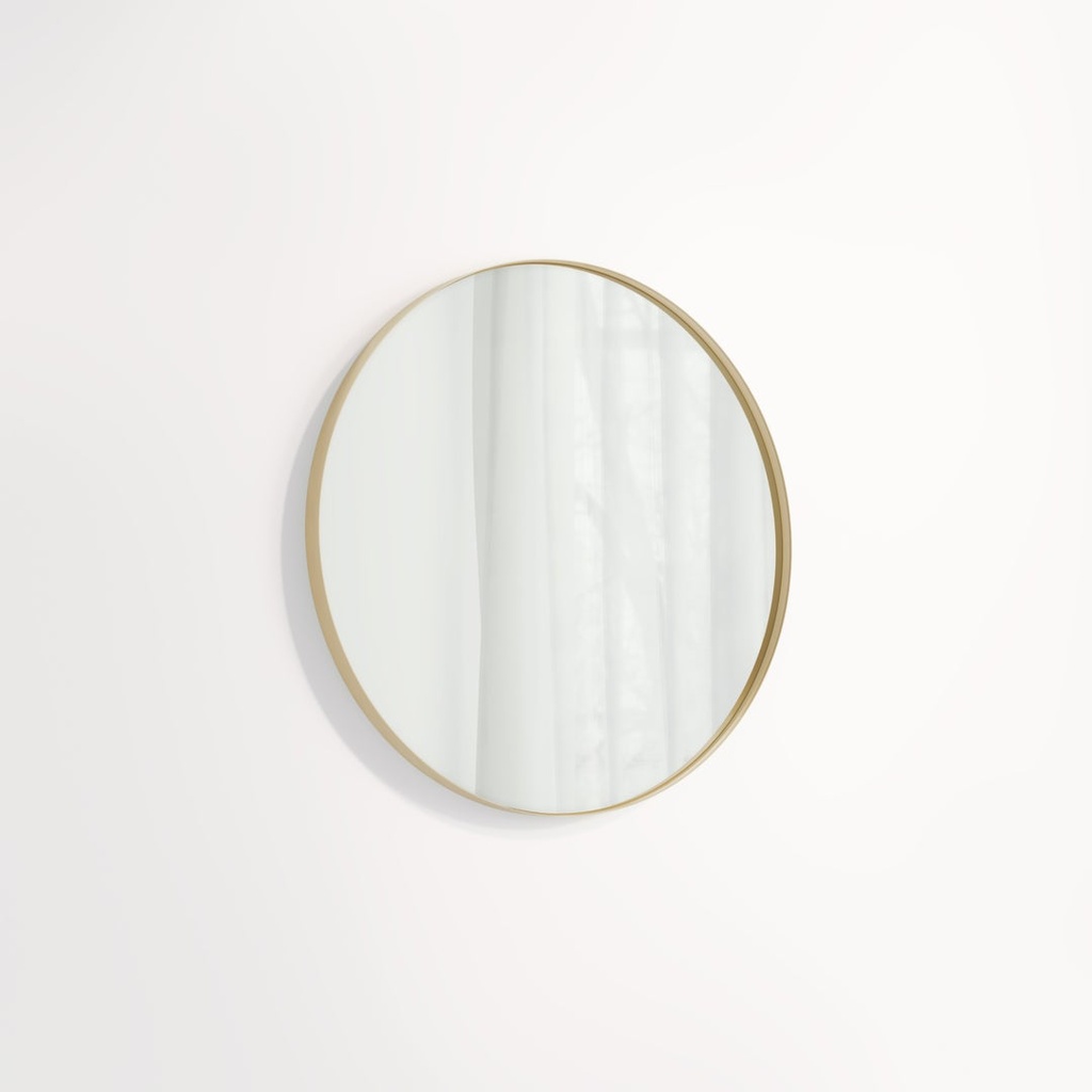 [17214] Round Mirror 600mm - Brushed Brass
