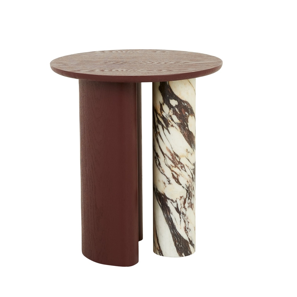 [HELIO-SIDE-TABLE-SHIRAZ-VIOLA-MARBLE-LTO-HEL-VIOLA-MARBLE] Helio Side Table - Shiraz - Viola Marble