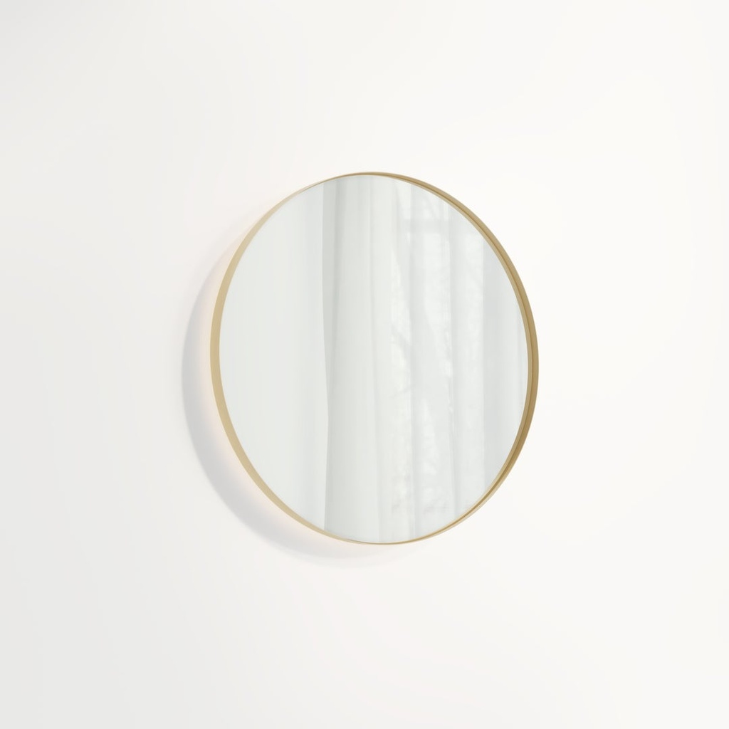 [17219] Round LED Mirror 600mm - Brushed Brass