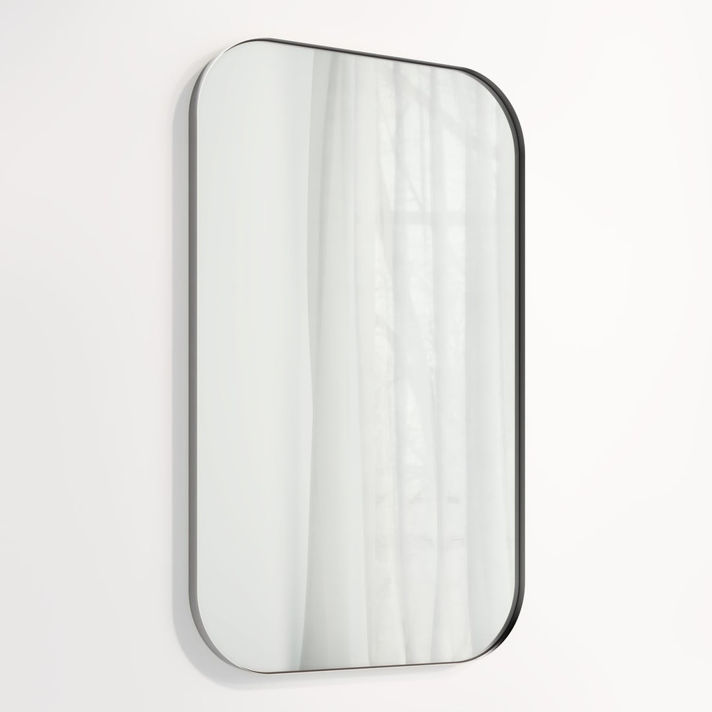 (D)Rounded Rectangle Mirror 1000 x 625mm - Brushed Gunmetal