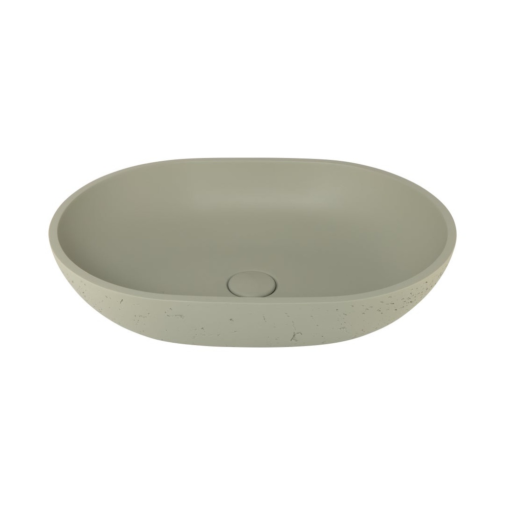 [17284] Atelis Oval Concrete Basin - Sage Green