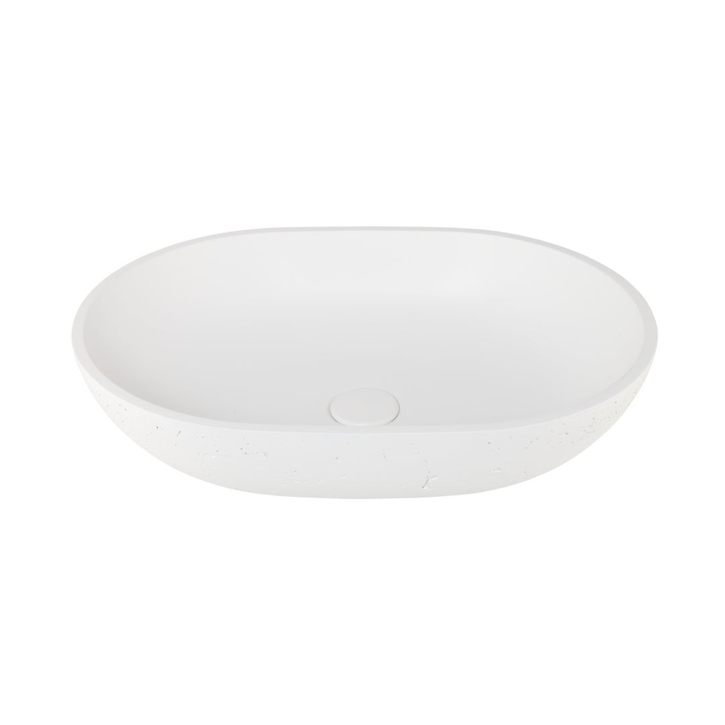 [17285] Atelis Oval Concrete Basin - Matte White