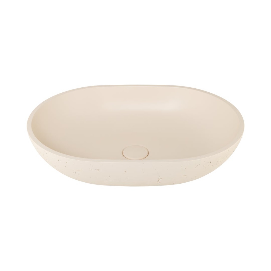 [17286] Atelis Oval Concrete Basin - Almond