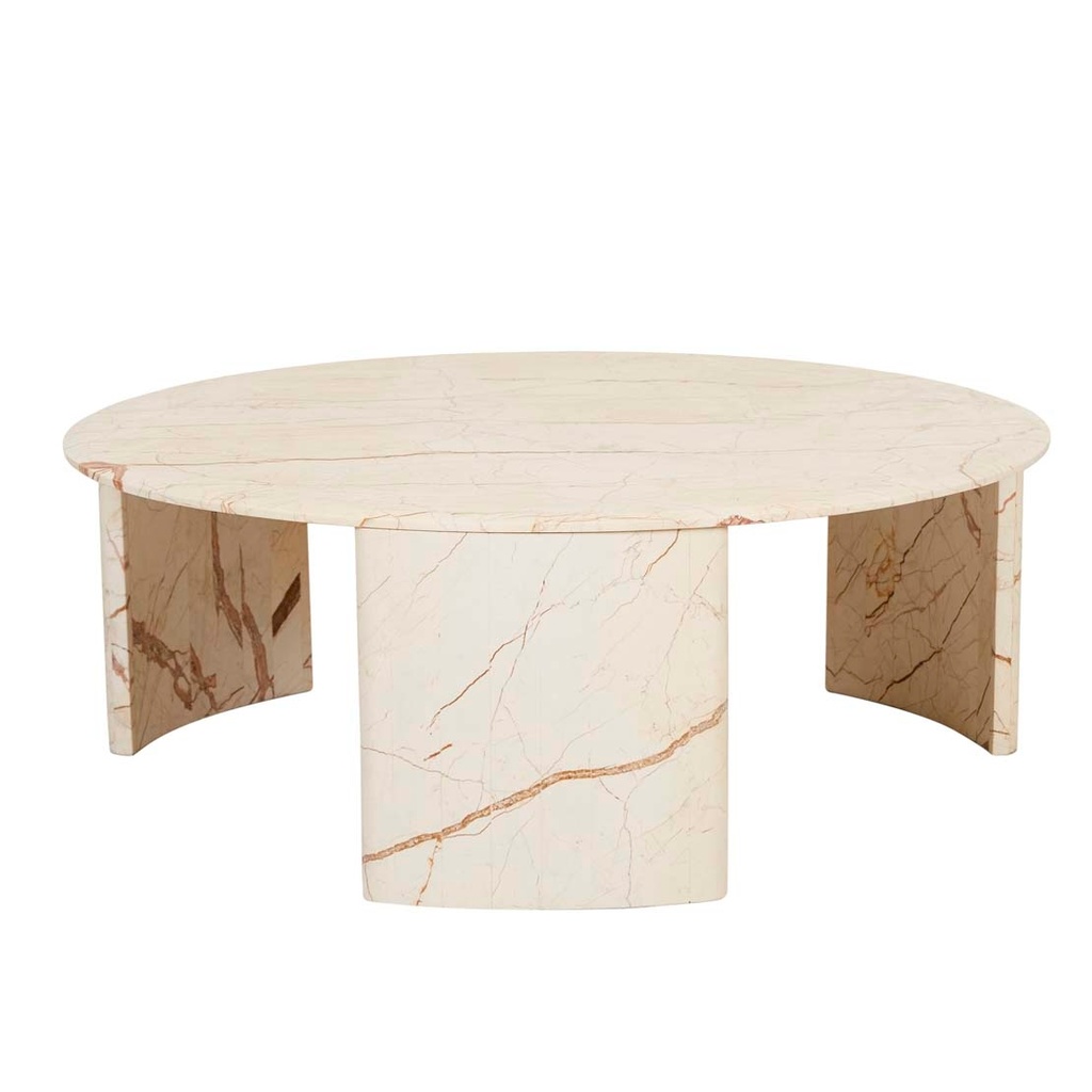 [HENRY-MARBLE-COFFEE-TABLE-NATURAL-BROWN-VEIN-MARBLE-CTO-HENRY-MAR] Henry Marble Coffee Table - Natural Brown Vein Marble