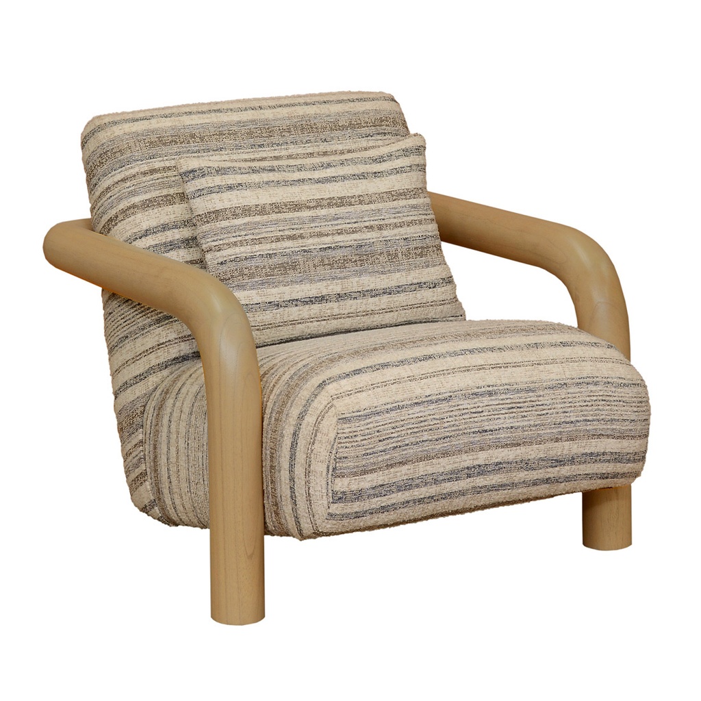Trove Wrap Occasional Chair - Greige Stripe - Natural Mindi