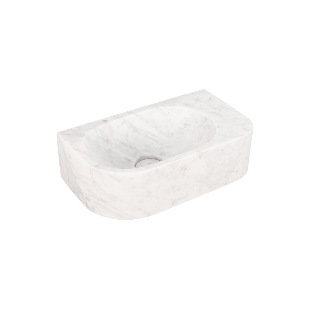 [17460] Pedra Wall-Hung Basin 400mm - Carrara Marble