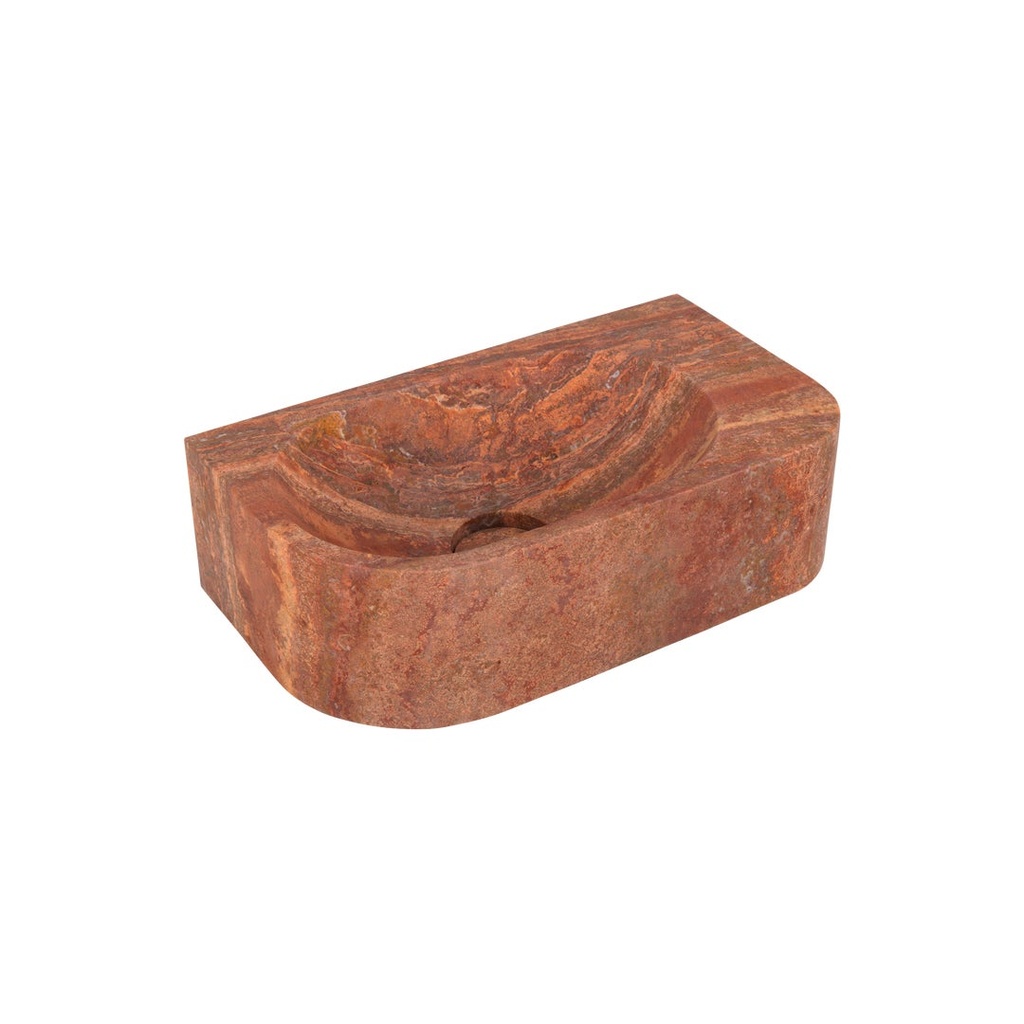 [17461] Pedra Wall-Hung Basin 400mm - Red Travertine