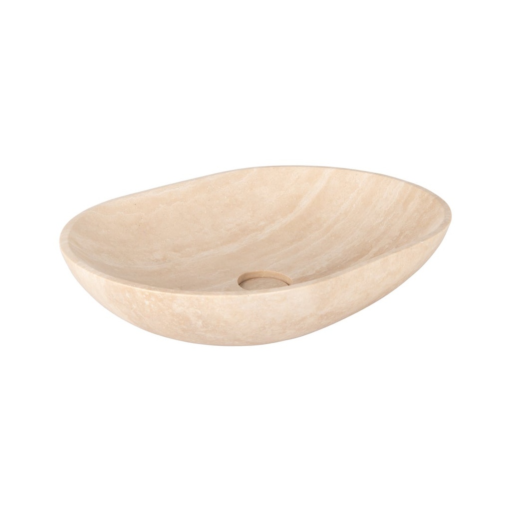 [17462] Pedra Oval Basin Sink - Beige Travertine