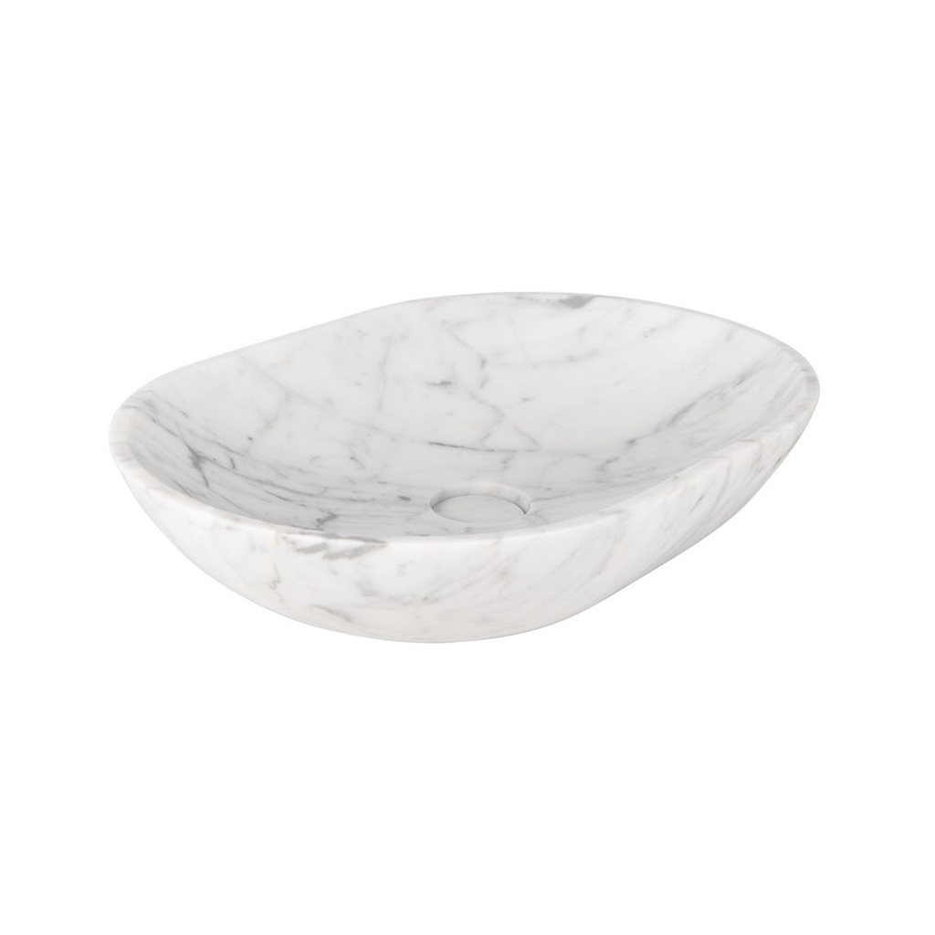[17463] Pedra Oval Basin Sink - Carrara Marble
