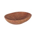 Pedra Oval Basin Sink - Red Travertine