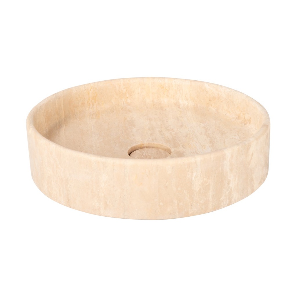 [17481] Pedra Round Basin Sink - Beige Travertine