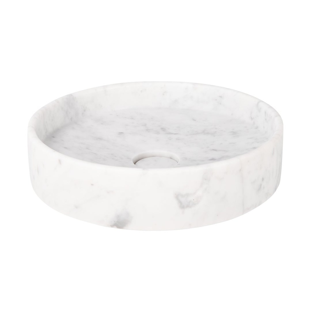 [17482] Pedra Round Basin Sink - Carrara Marble