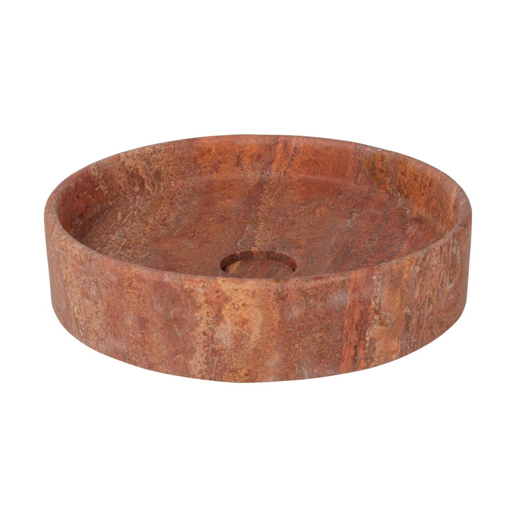 [17483] Pedra Round Basin Sink - Red Travertine