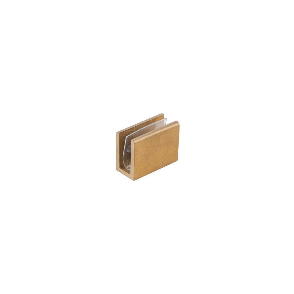 [17531] Pius Glass Panel Clip 10mm - Antique Aurum