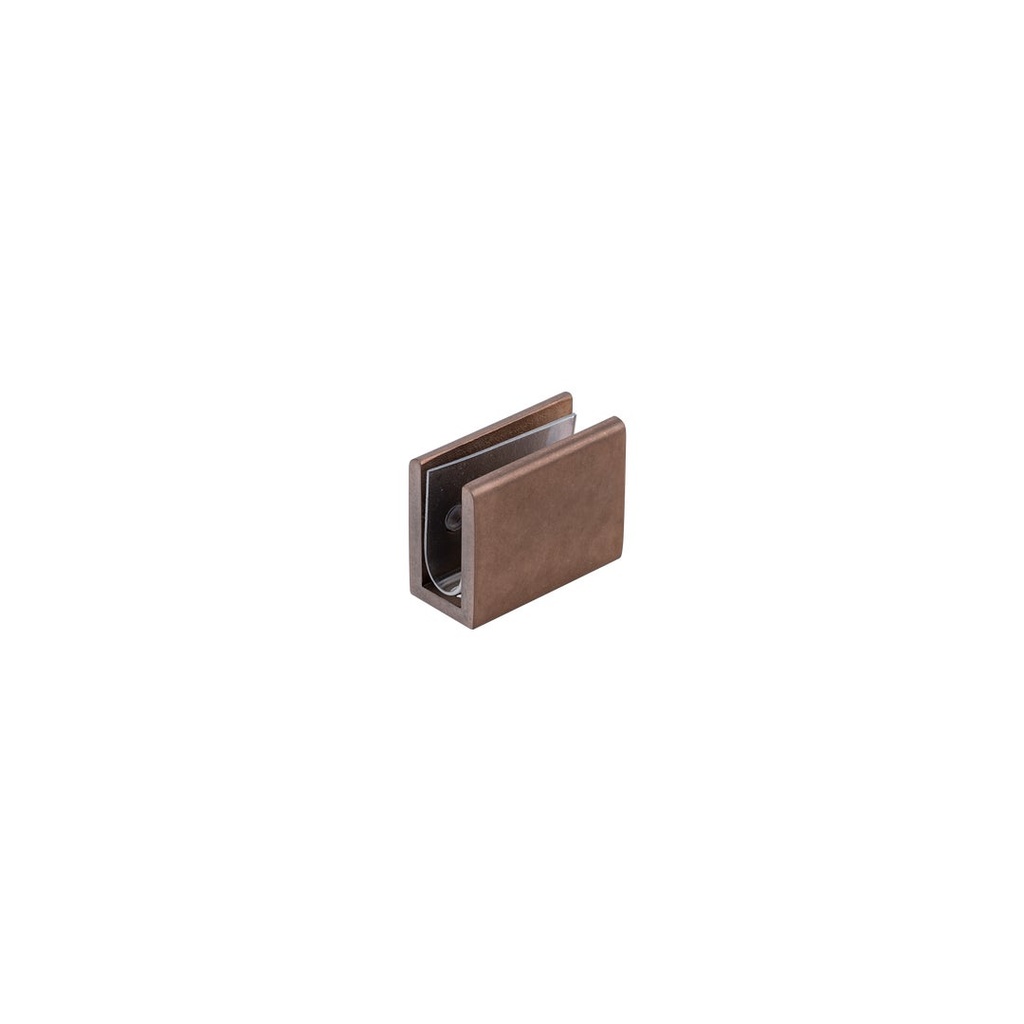 [17532] Pius Glass Panel Clip 10mm - Antique Bronze