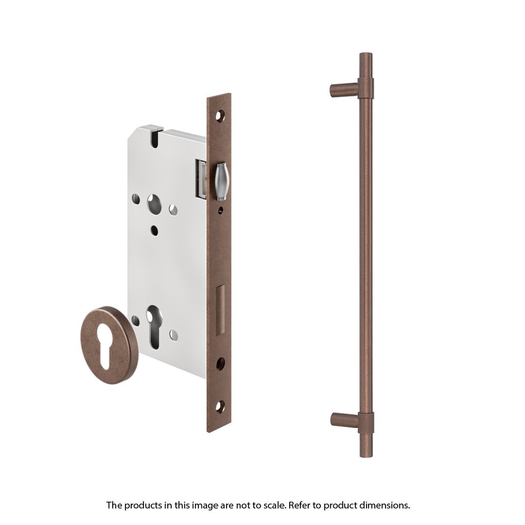 [17573] Modi Adjustable Entry Door Pull &amp;amp; Lock Set 600mm - Antique Bronze