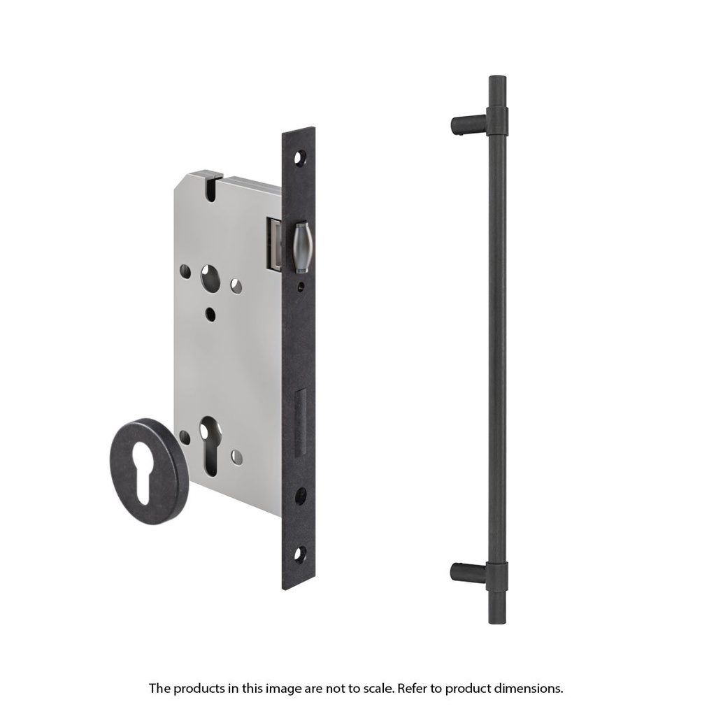 [17574] Modi Adjustable Entry Door Pull &amp; Lock Set 600mm - Antique Slate
