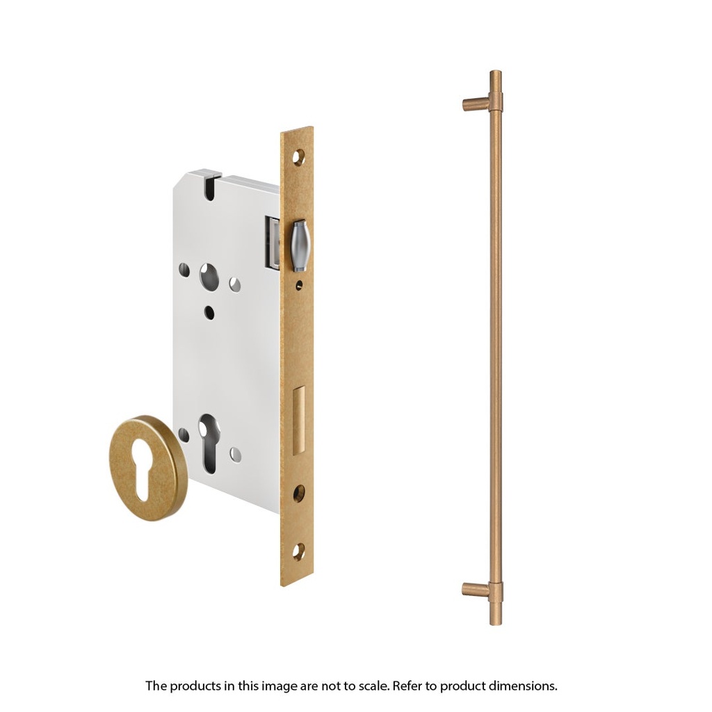 [17575] Modi Adjustable Entry Door Pull &amp;amp; Lock Set 900mm - Antique Aurum