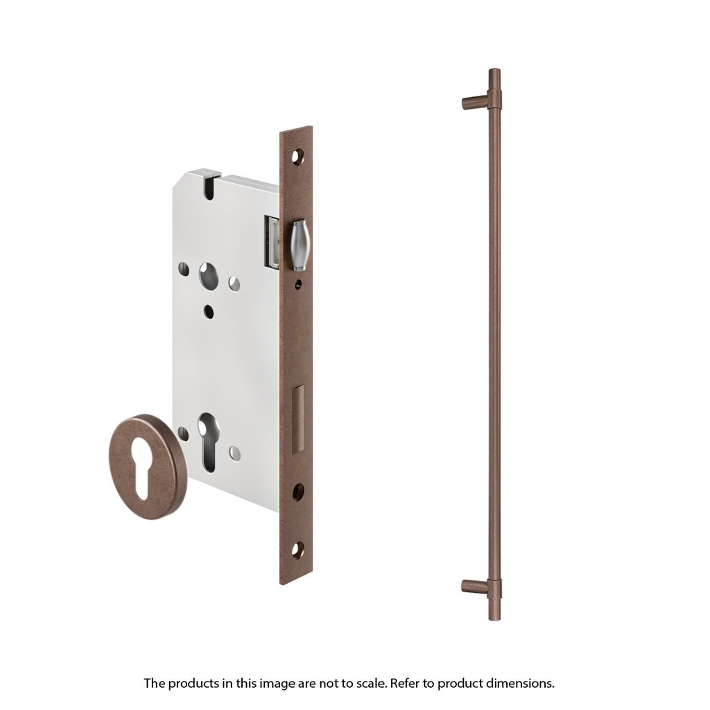 [17576] Modi Adjustable Entry Door Pull &amp;amp; Lock Set 900mm - Antique Bronze