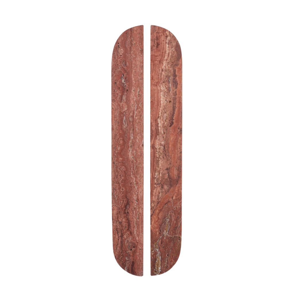 [17592] Pedra Curve Cabinetry Pull 320mm (Pair) - Red Travertine