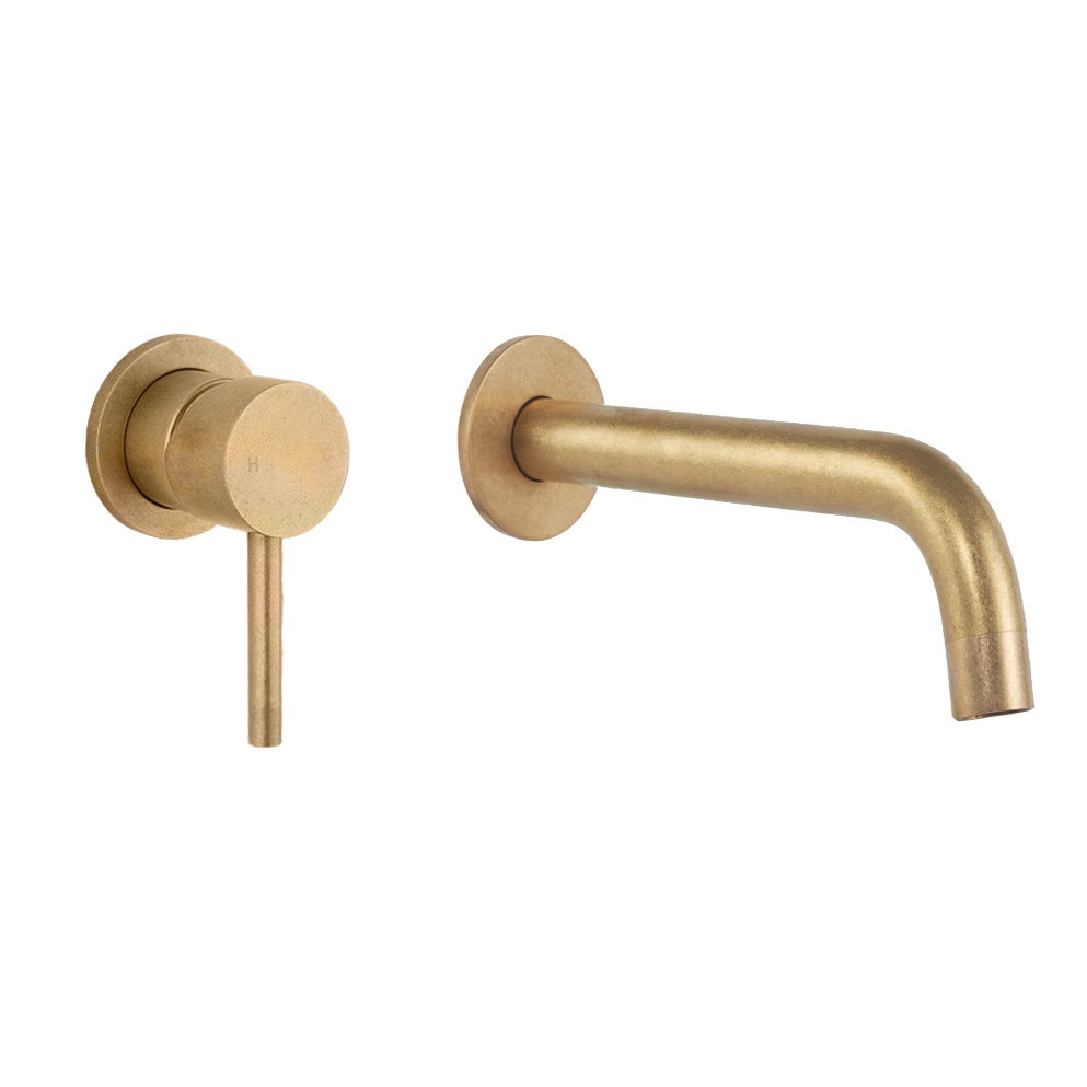 [17804-LF] Elysian Minimal Mixer & Spout Set - Tumbled Aged Brass