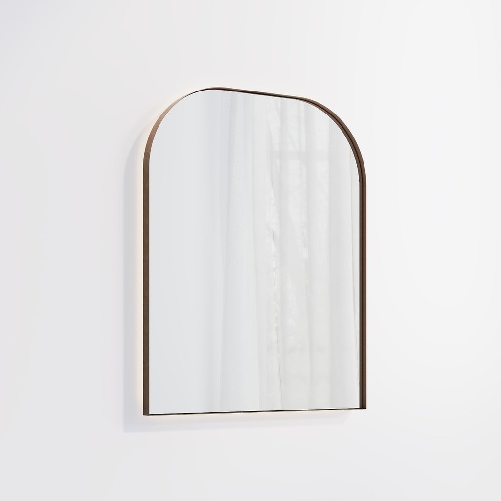 Arch Wall LED Mirror 600 x 750mm - Antique Bronze