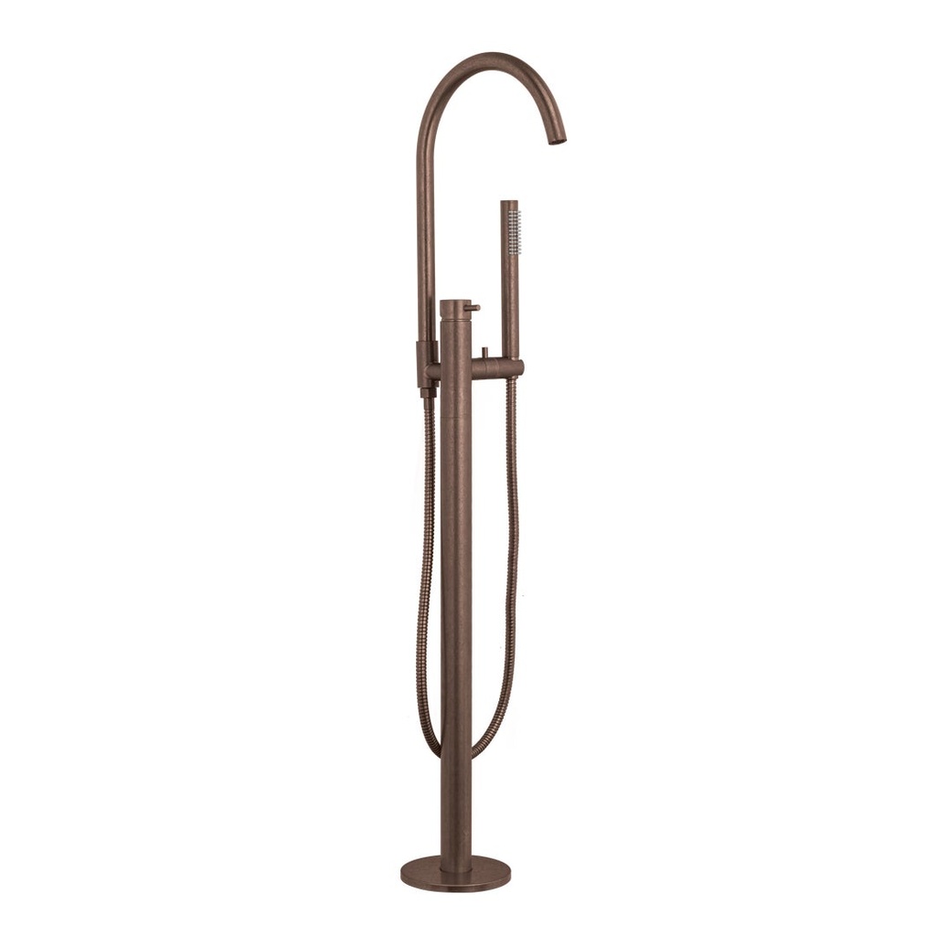 [17902] Elysian Floor Mounted Bath Filler with Hand Shower - Antique Bronze