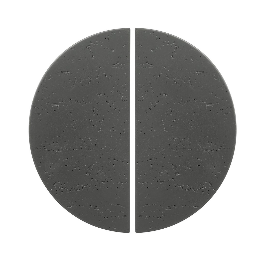 [18021] Atelis Concrete Half Moon Entry Door Pull (Pair) - Dark Grey