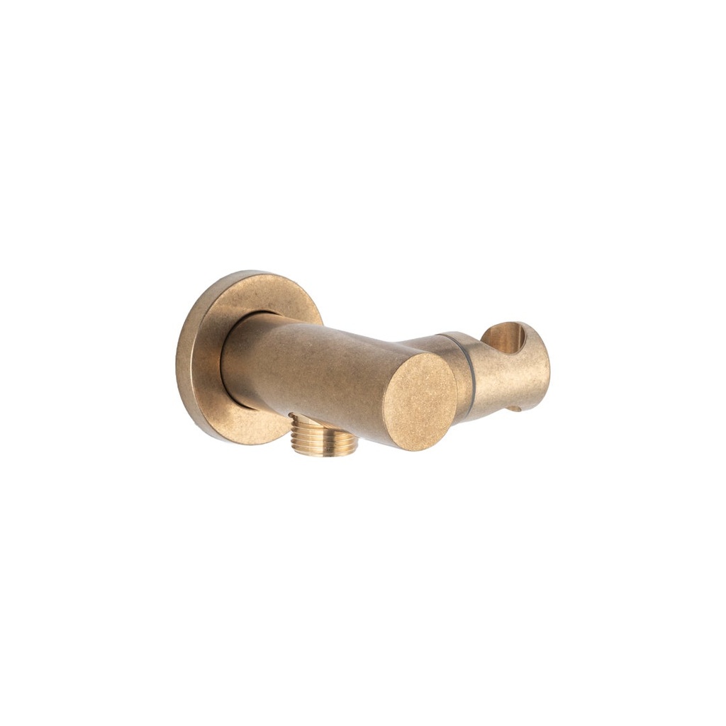[18072] Adjustable Hand Shower Holder &amp; BP - Tumbled Aged Brass