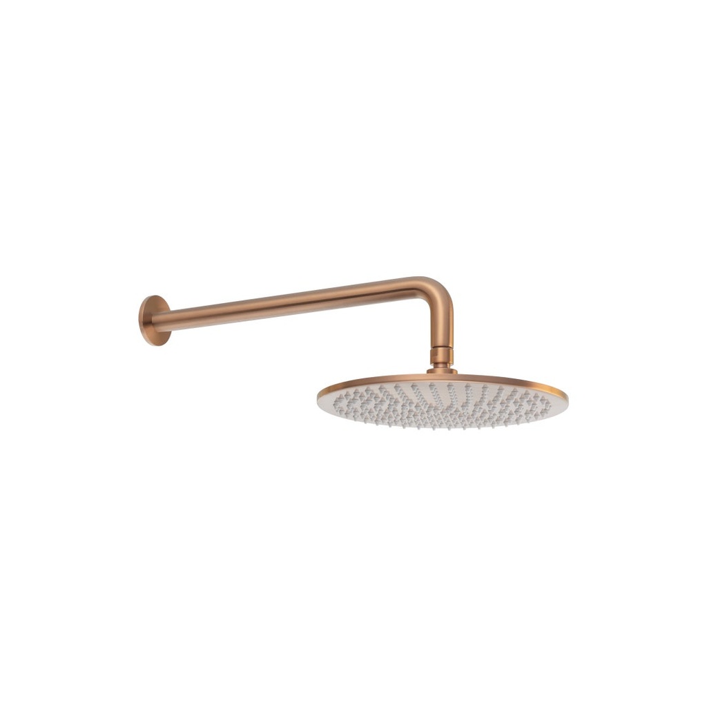 [18103] Shower Arm 400mm &amp; Head Set - Brushed Copper