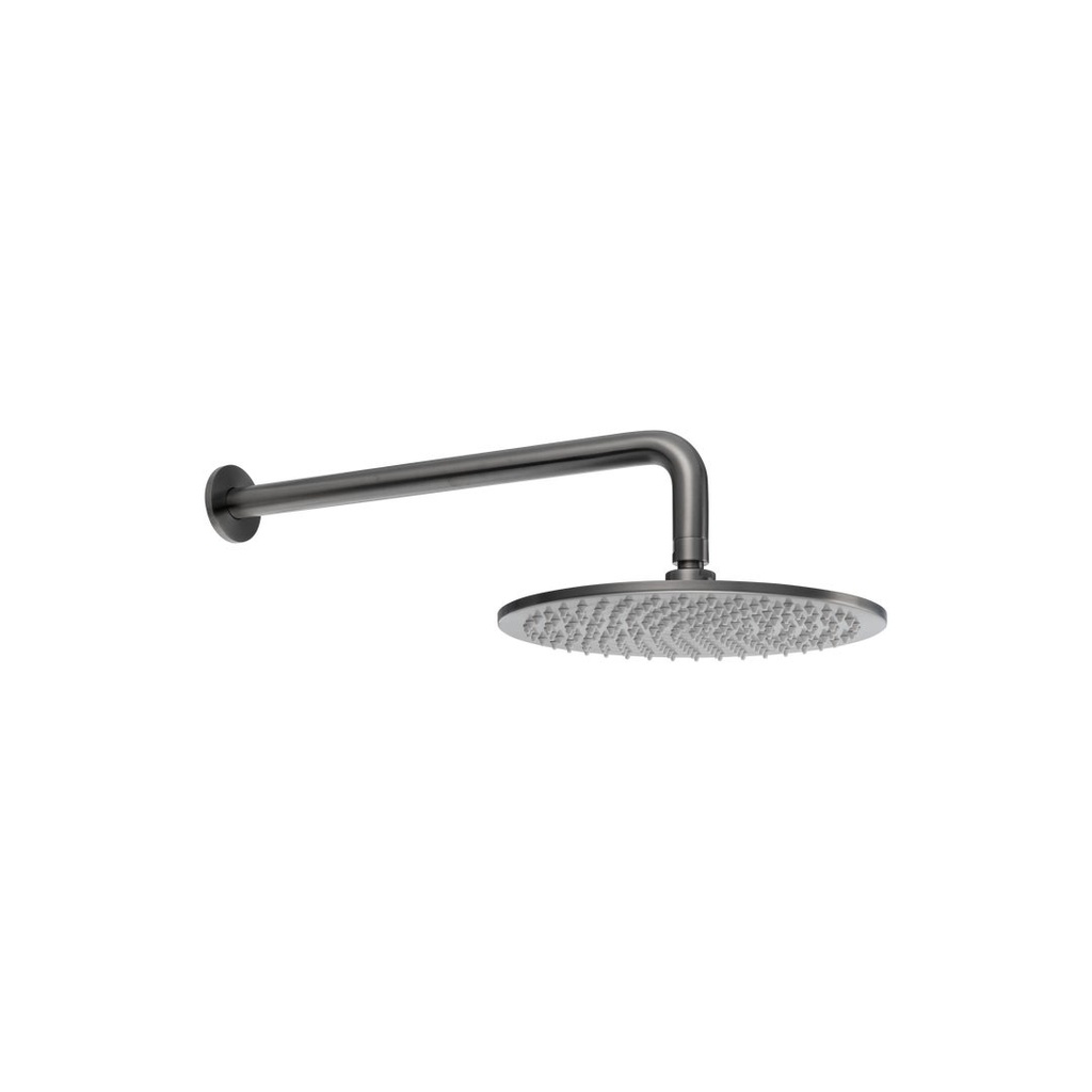 [18104] Shower Arm 400mm &amp;amp; Head Set - Brushed Gunmetal
