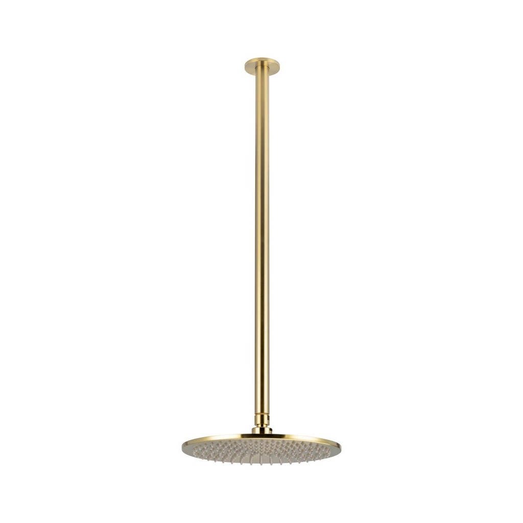 [18123] Shower Dropper Extended Round 600mm &amp;amp; Head Set - Brushed Brass