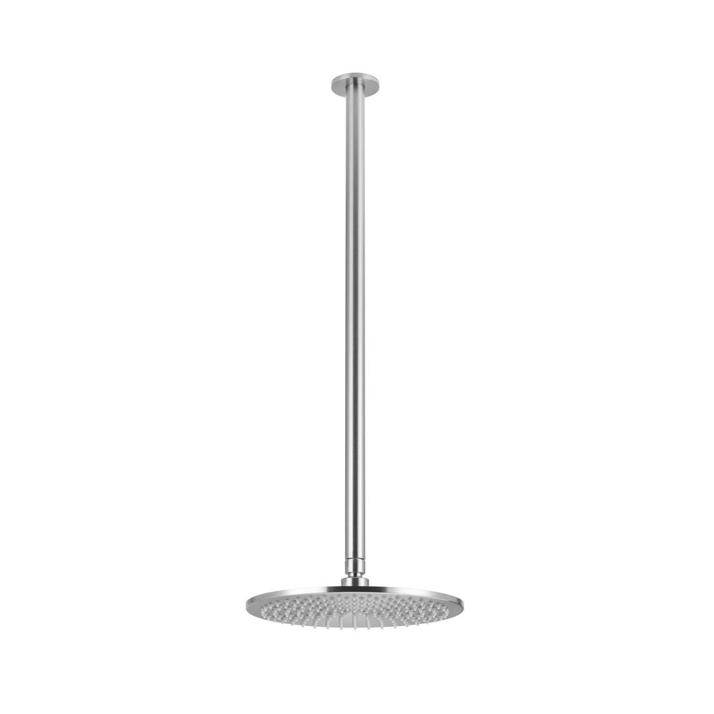 [18126] Shower Dropper Extended Round 600mm &amp;amp; Head Set - Brushed Nickel