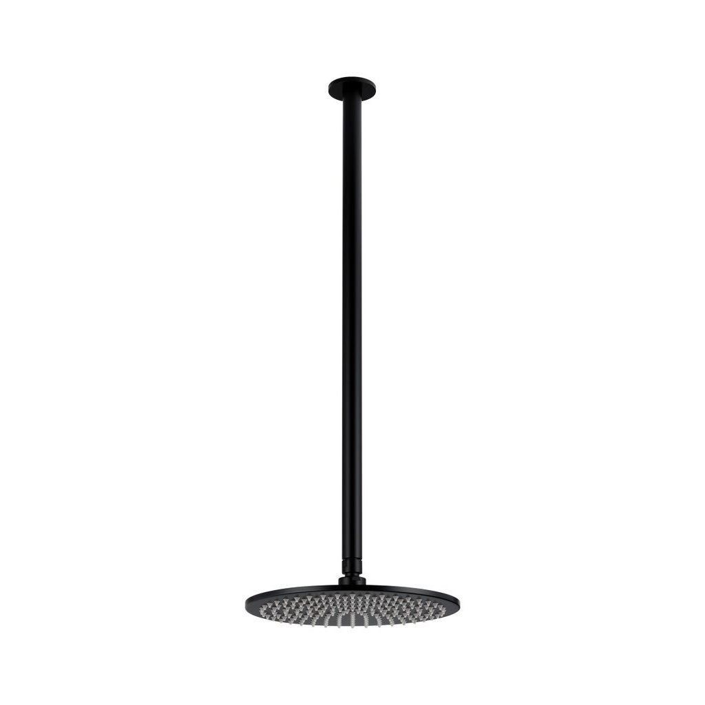 [18128] Shower Dropper Extended Round 600mm &amp;amp; Head Set - Matte Black